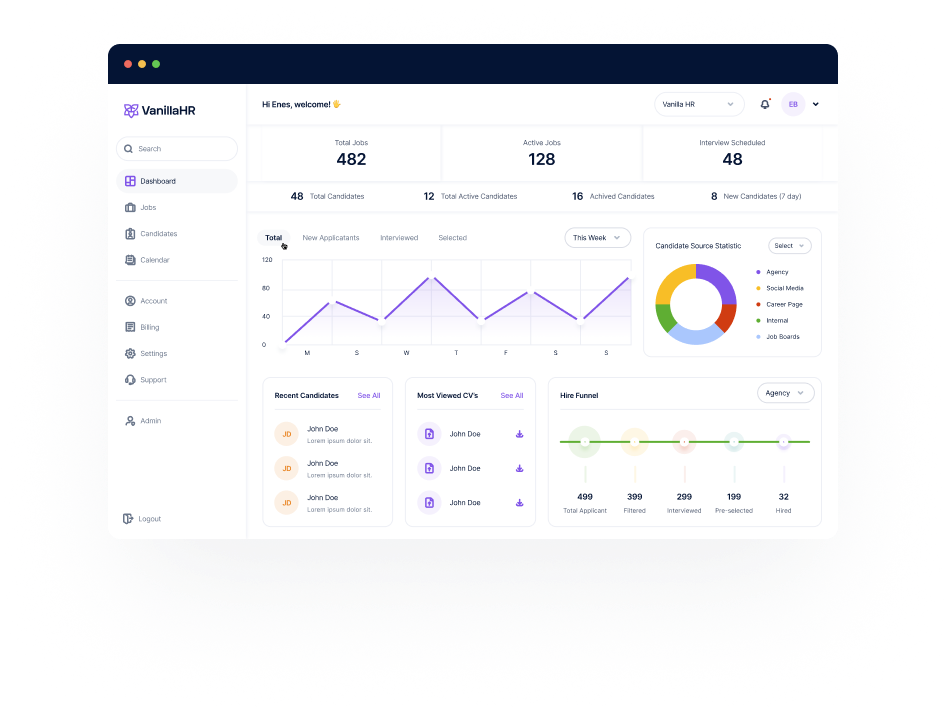 vanilla-dashboard